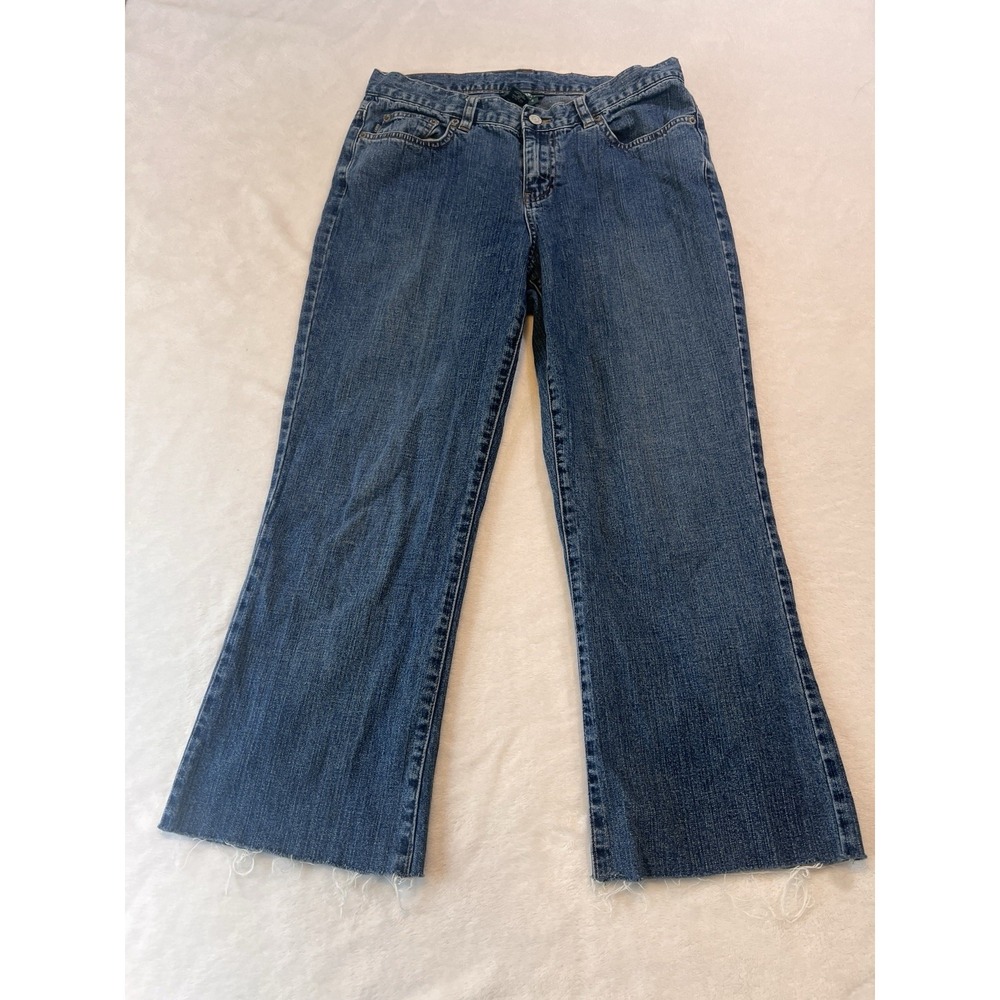Vintage Ralph Lauren Polo Jeans 90's High Rise  Straight Leg Size 6 Raw Hem Crop